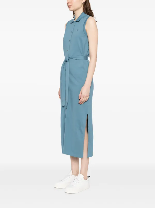 Lacoste Long Stretch Mini Piqué Polo Dress | Blue | FARFETCH