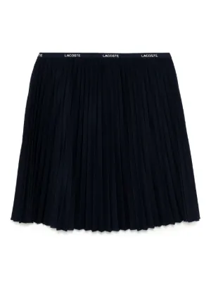 ★LACOSTE★ Women's Wool Pleated Skirt Black JF327E-54N031 Lacoste Women's Elasticised Waist Short Pleated Skirt Black