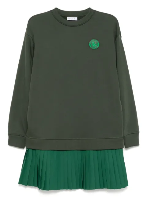 Lacoste pleated sweatshirt dress