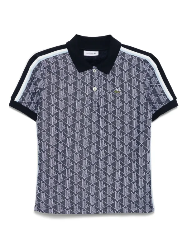 ラコステ モノグラムポロシャツ Lacoste モノグラム ポロシャツ | ブルー | FARFETCH JP