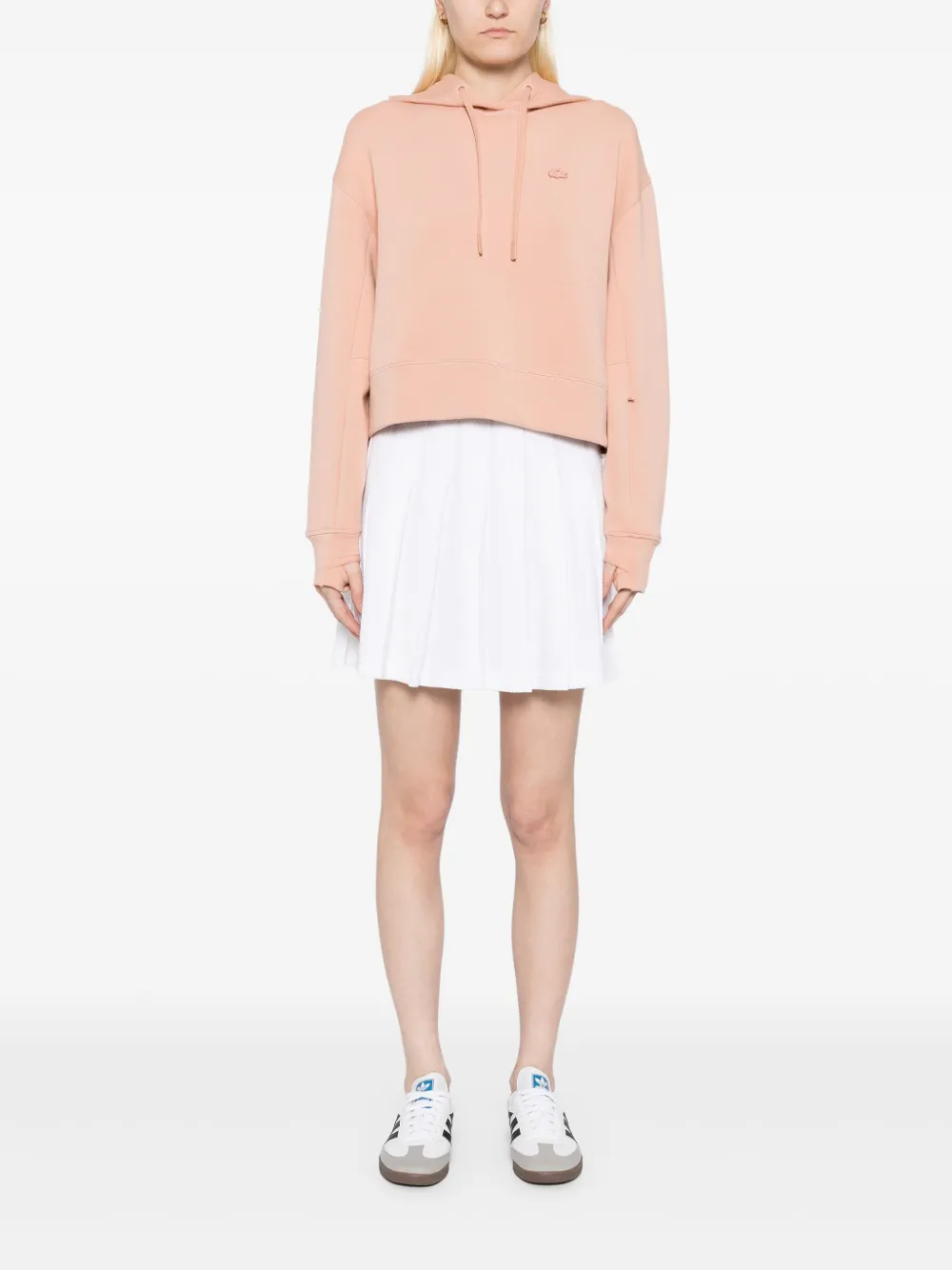 Lacoste Kort uitgesneden hoodie - Roze