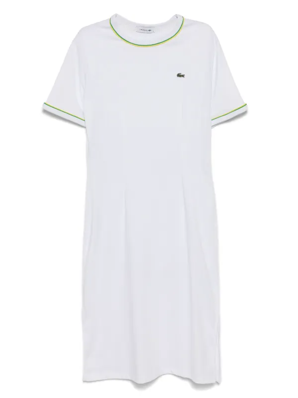 Lacoste Trimmed Jersey Dress - White