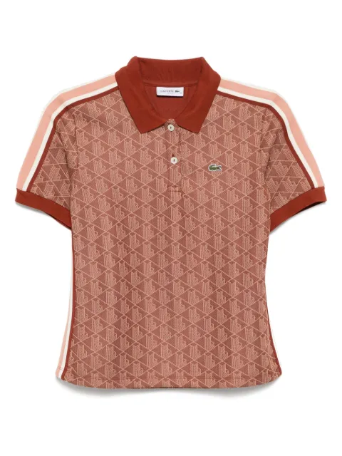 Lacoste monogram jacquard polo top