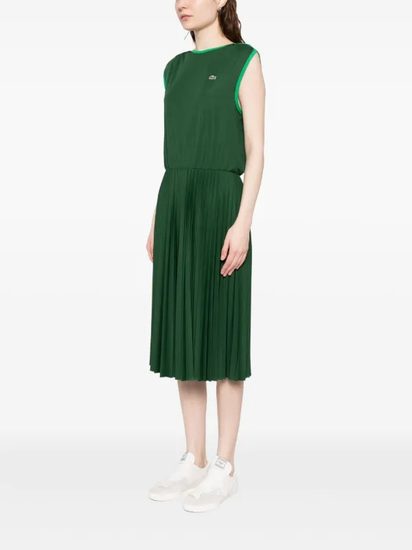 Lacoste Sleeveless Pleated Dress | Green | FARFETCH