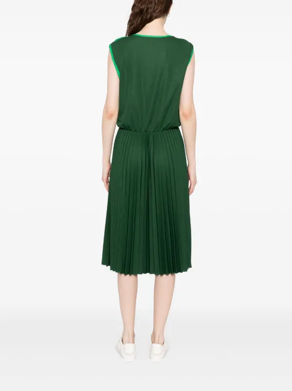 Lacoste Sleeveless Pleated Dress | Green | FARFETCH
