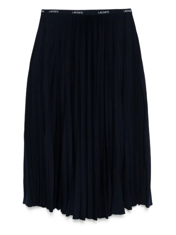 Lacoste Long Pleated Elasticated Waist Skirt Blue FARFETCH OM