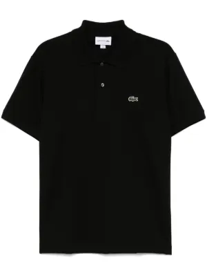け*ん様 LACOSTA ラコステ ワンポイントロゴ ポロシャツ ブラック M LACOSTE ラコステ ポロシャツ 鹿の子 メンズL相当 古着 ワンポイント
