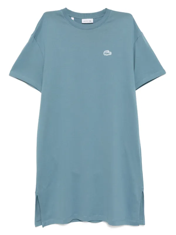 Lacoste Oversized Cotton Jersey T-shirt Dress Size 8 Blue