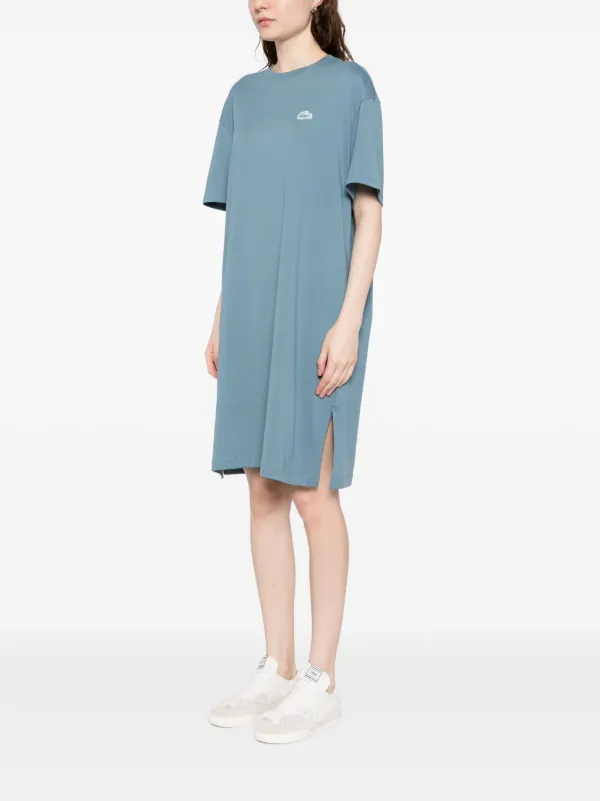 Lacoste Oversized Cotton Jersey T-shirt Dress Size 8 Blue