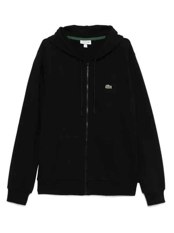 Lacoste Zipped Fleece Sweatshirt Black FARFETCH IN