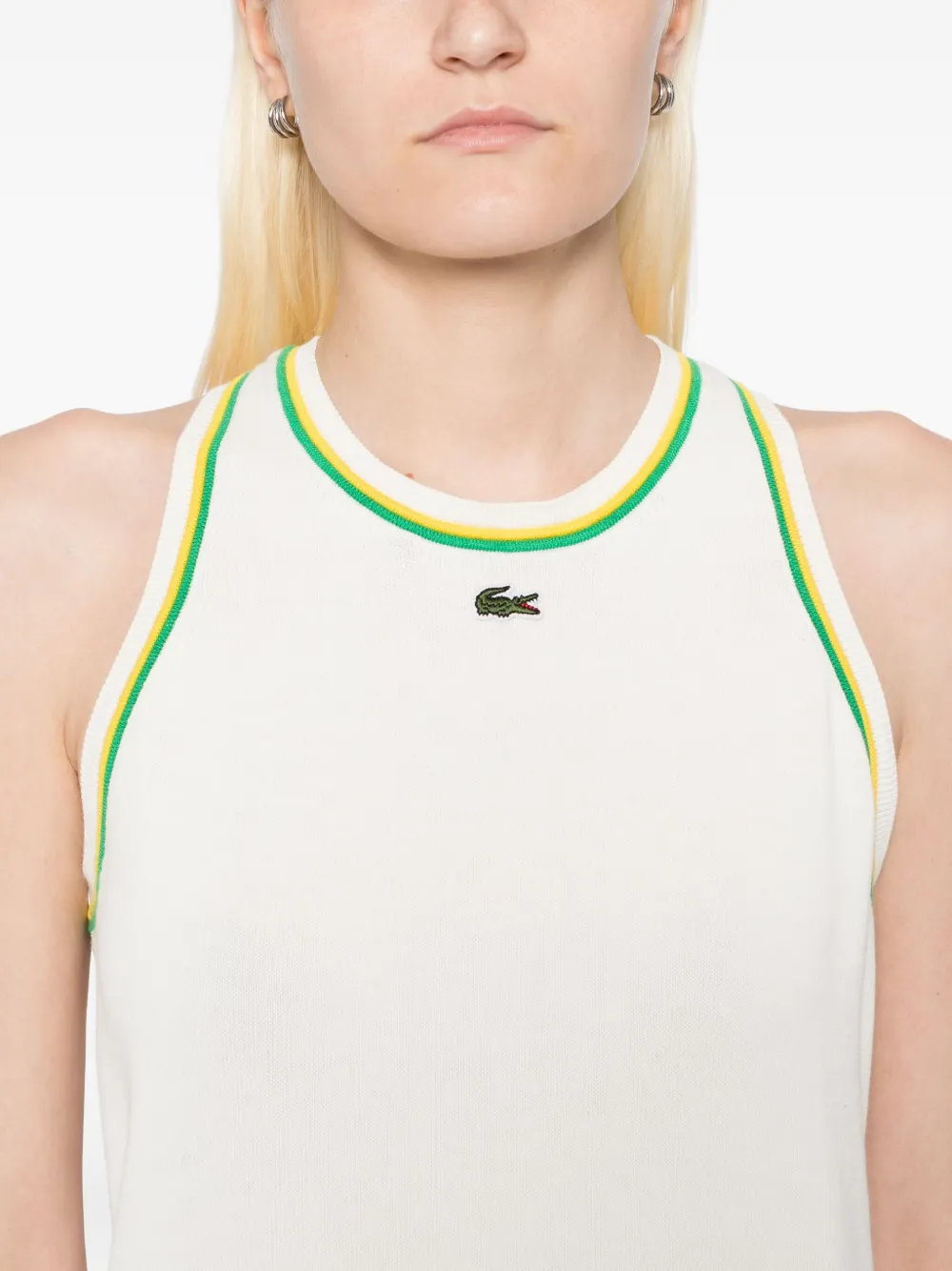 Lacoste Jersey tanktop Wit