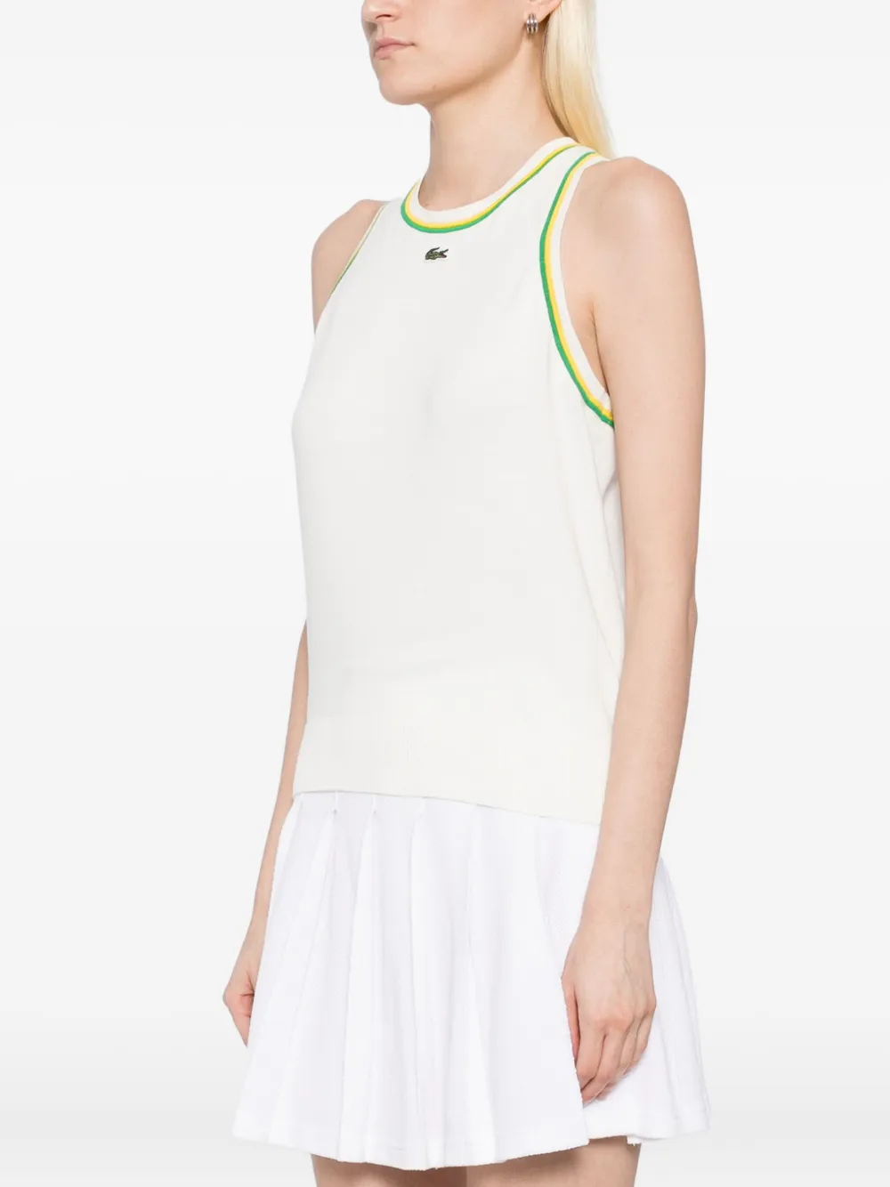 Lacoste Jersey tanktop Wit