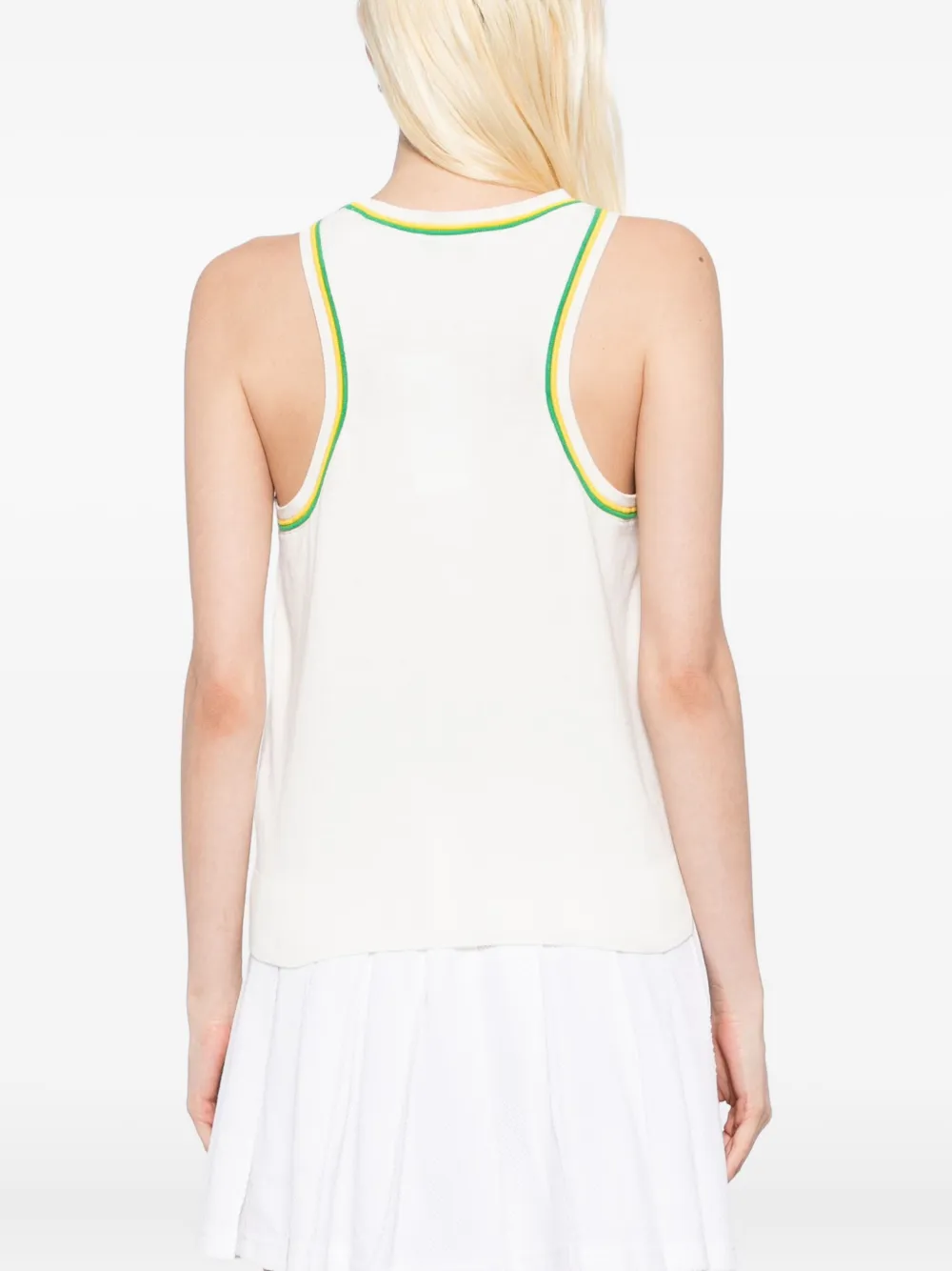 Lacoste Jersey tanktop Wit