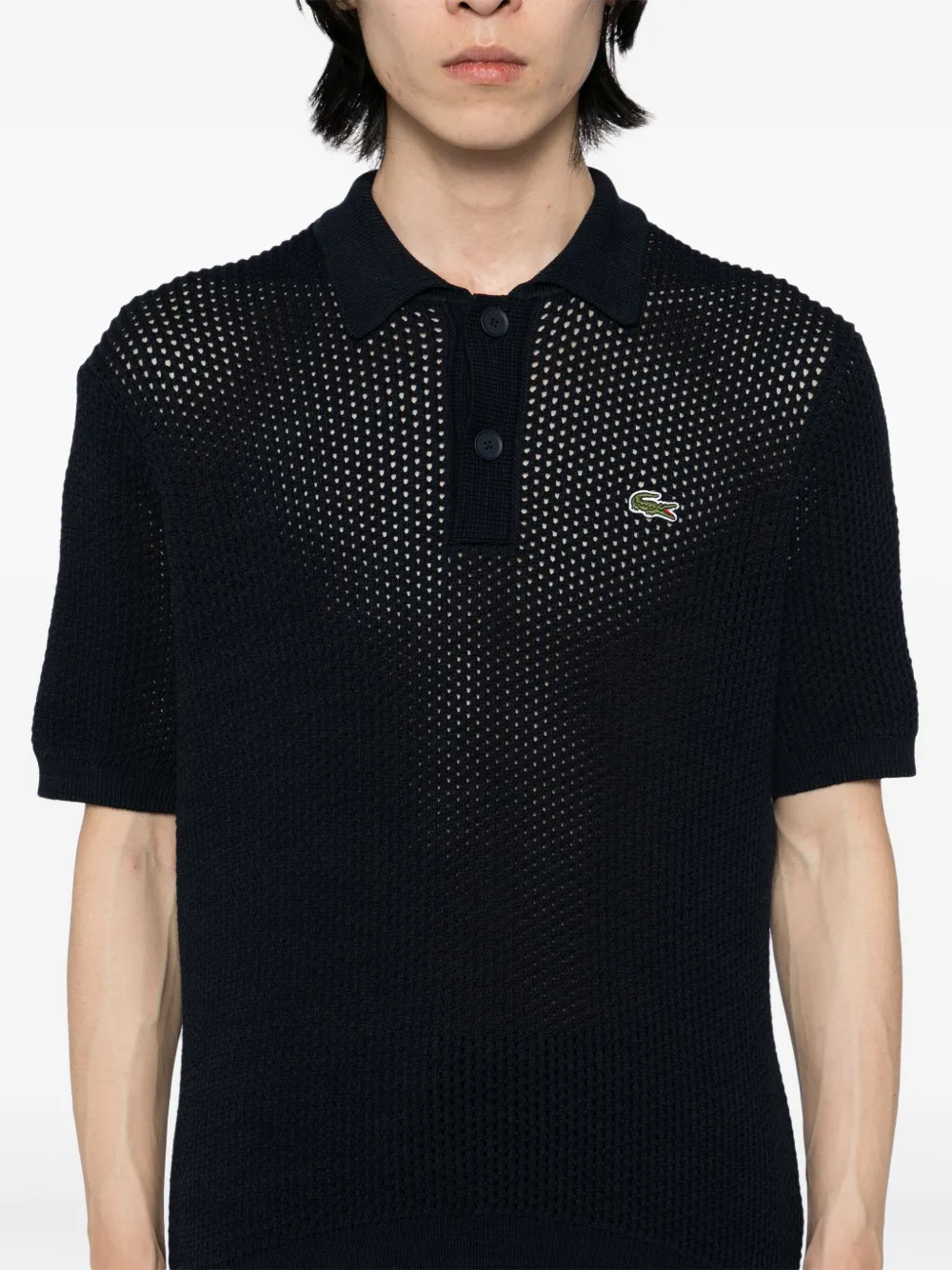 Lacoste Gebreid poloshirt Blauw