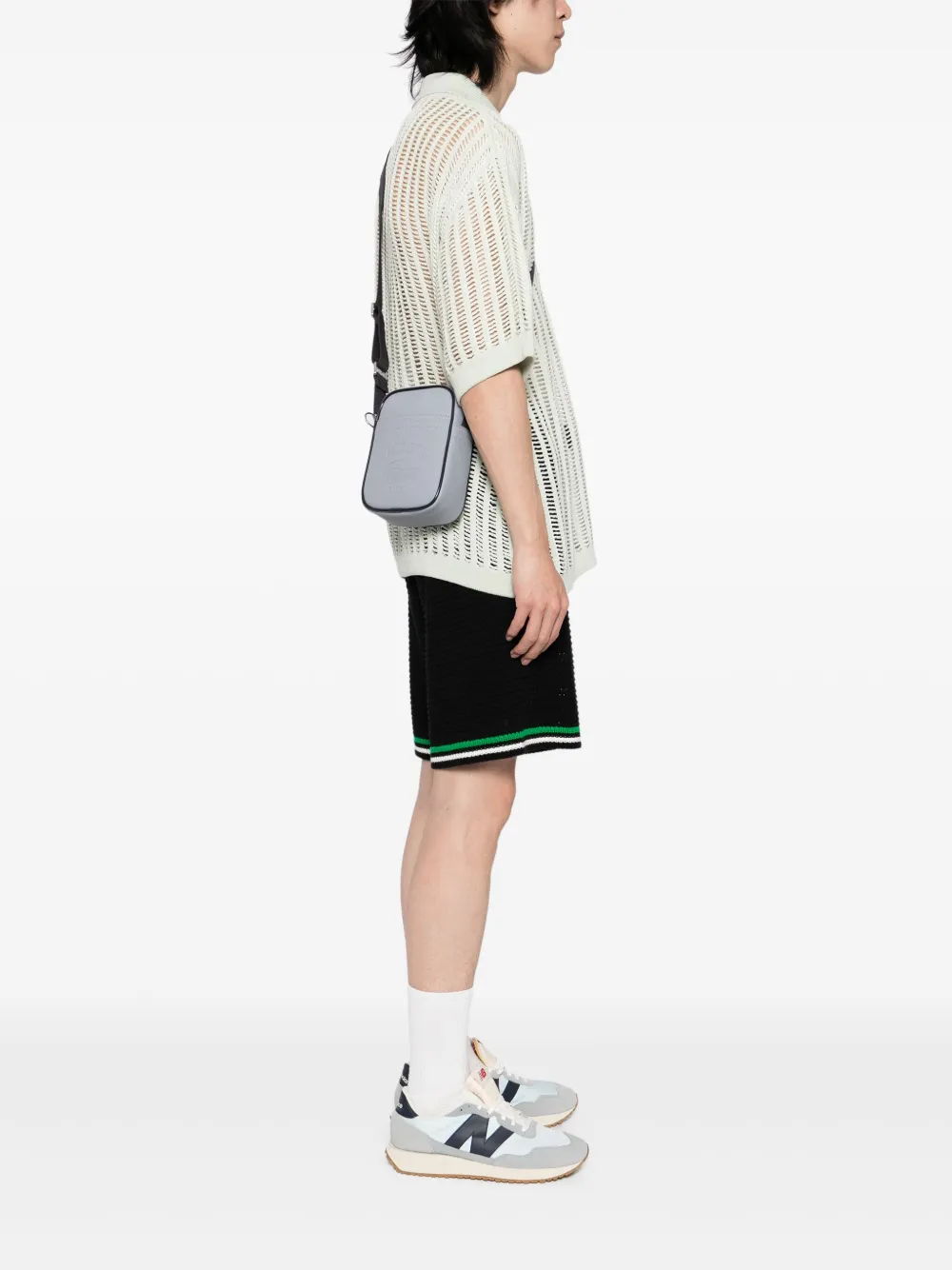 Lacoste Club 1930 kleine tas met piqué-effect - Blauw