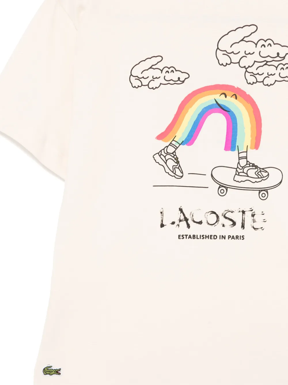 Lacoste T-shirt met print Beige