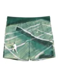 Lacoste graphic-print swim shorts - Green