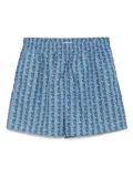Lacoste monogram print swim trunks - Blue