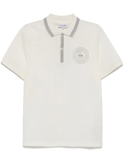 Lacoste playera tipo polo con insignia estampada