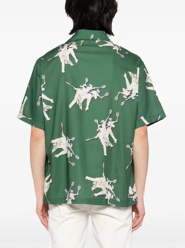 Lacoste René Lacoste-print Shirt Green FARFETCH IN