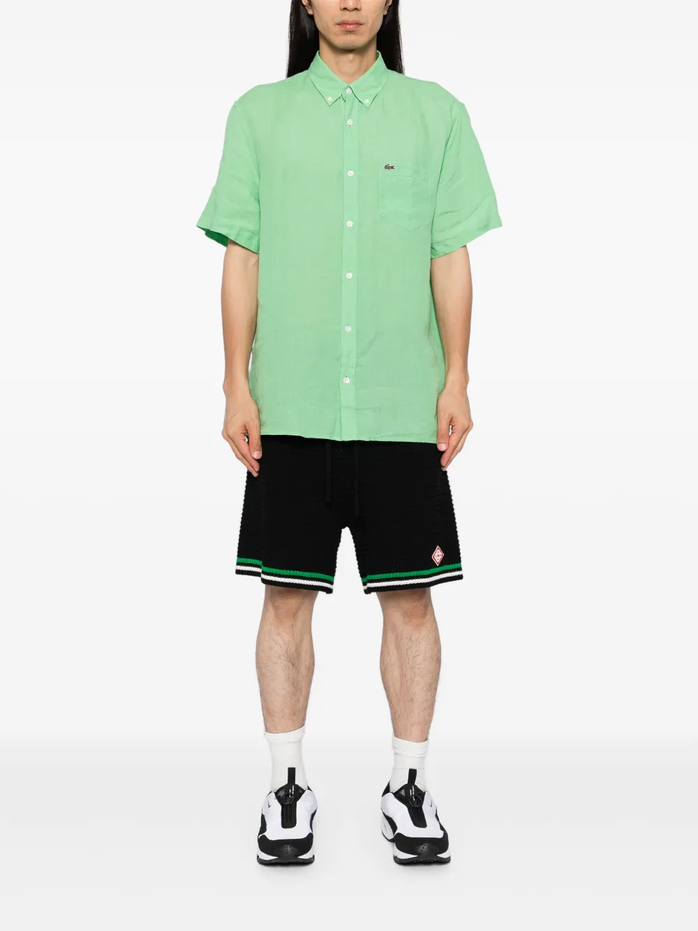 Lacoste Short Sleeved Linen shirt - Groen