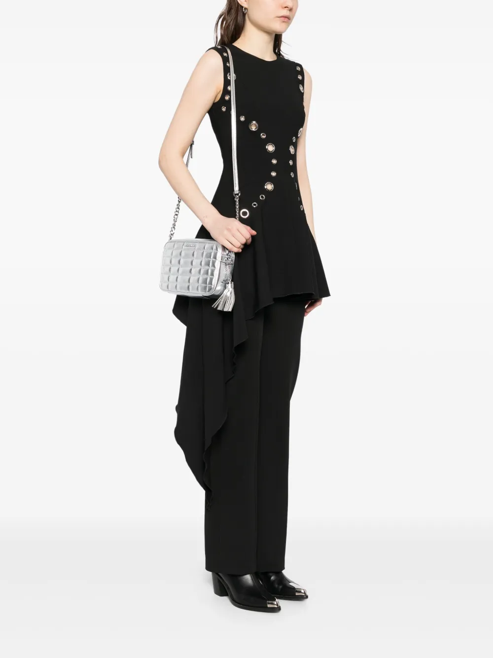 Michael Kors Jet Set crossbodytas Zilver