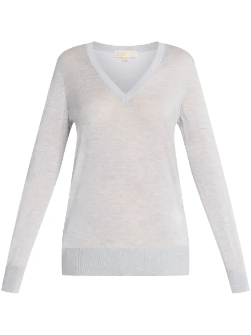 Michael Kors pull à col v - Gris - Michael Kors - Modalova