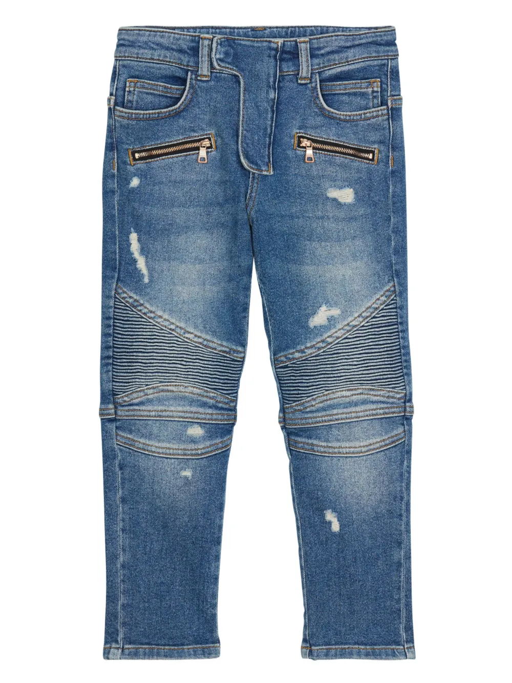 Balmain Kids Biker jeans Blauw