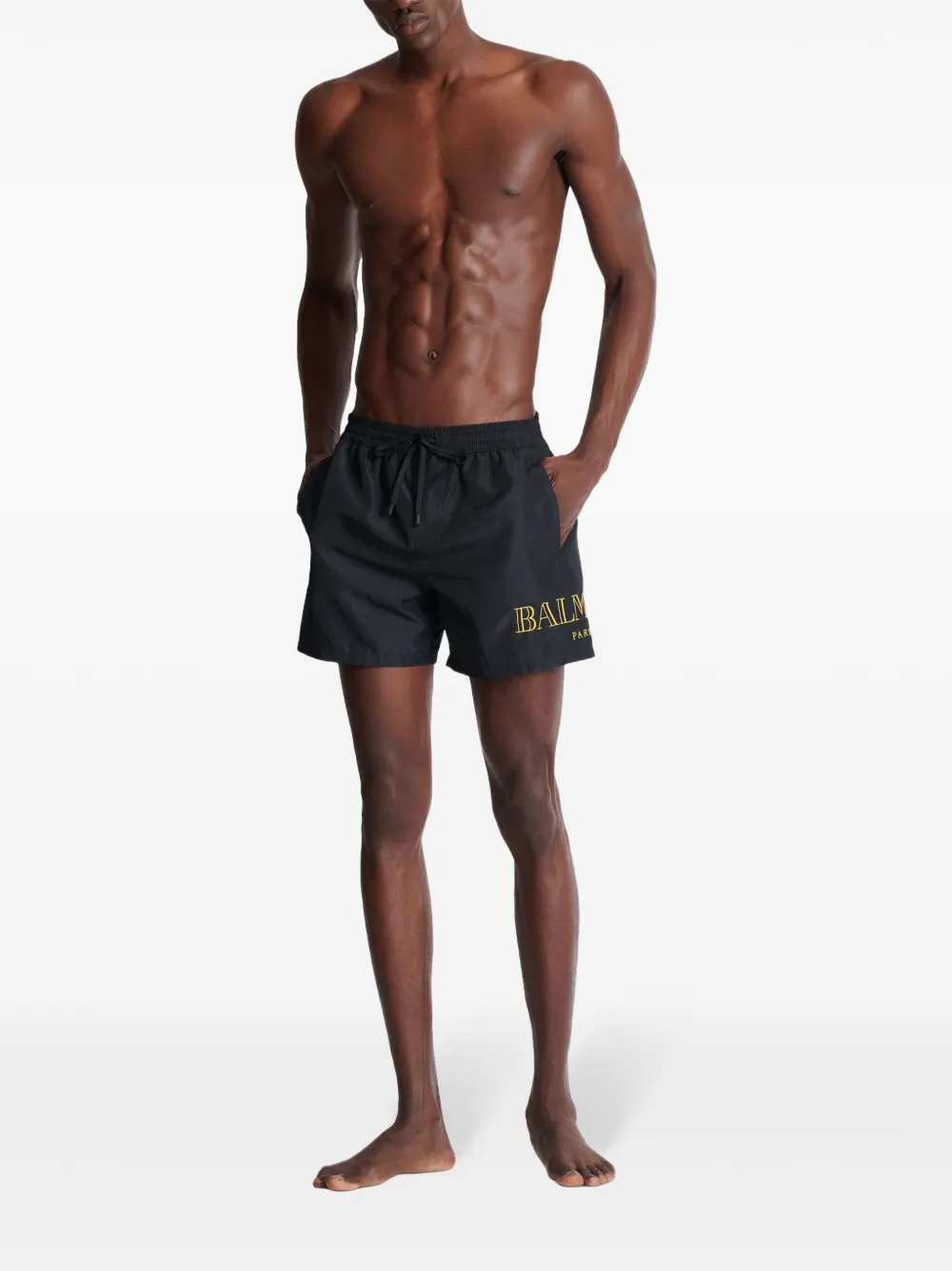 Balmain Zwembroek met geborduurd logo Blauw