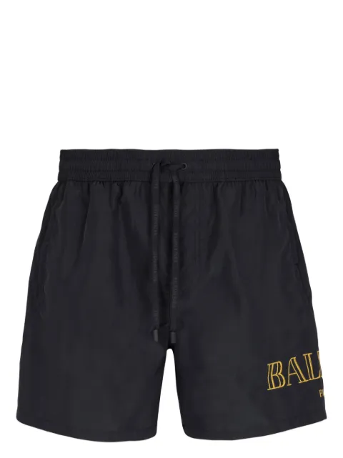 Balmain shorts de playa con logo bordado