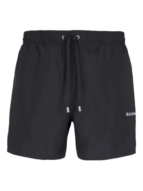 Balmain shorts de playa con logo bordado