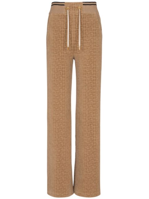 Balmain PB Labyrinth velvet track pants