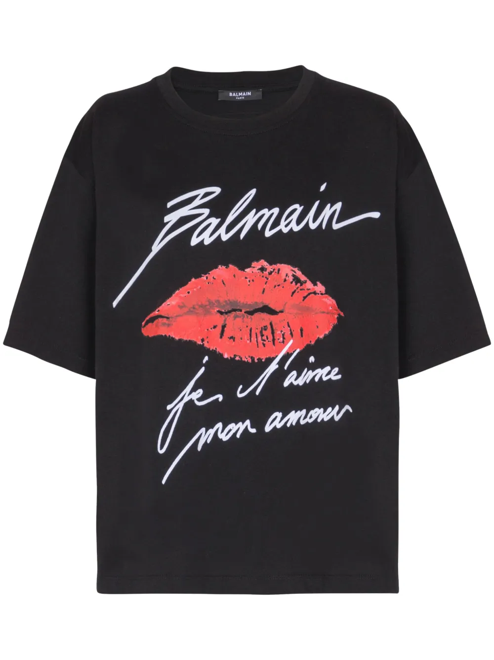 Balmain T-shirt met kusprint Zwart