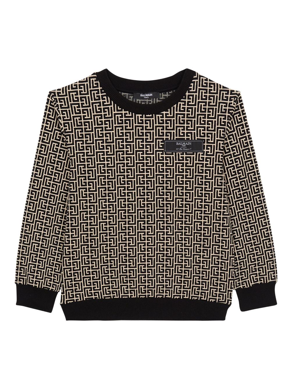 Balmain Kids Labyrinth stretch-cotton sweatshirt - Black