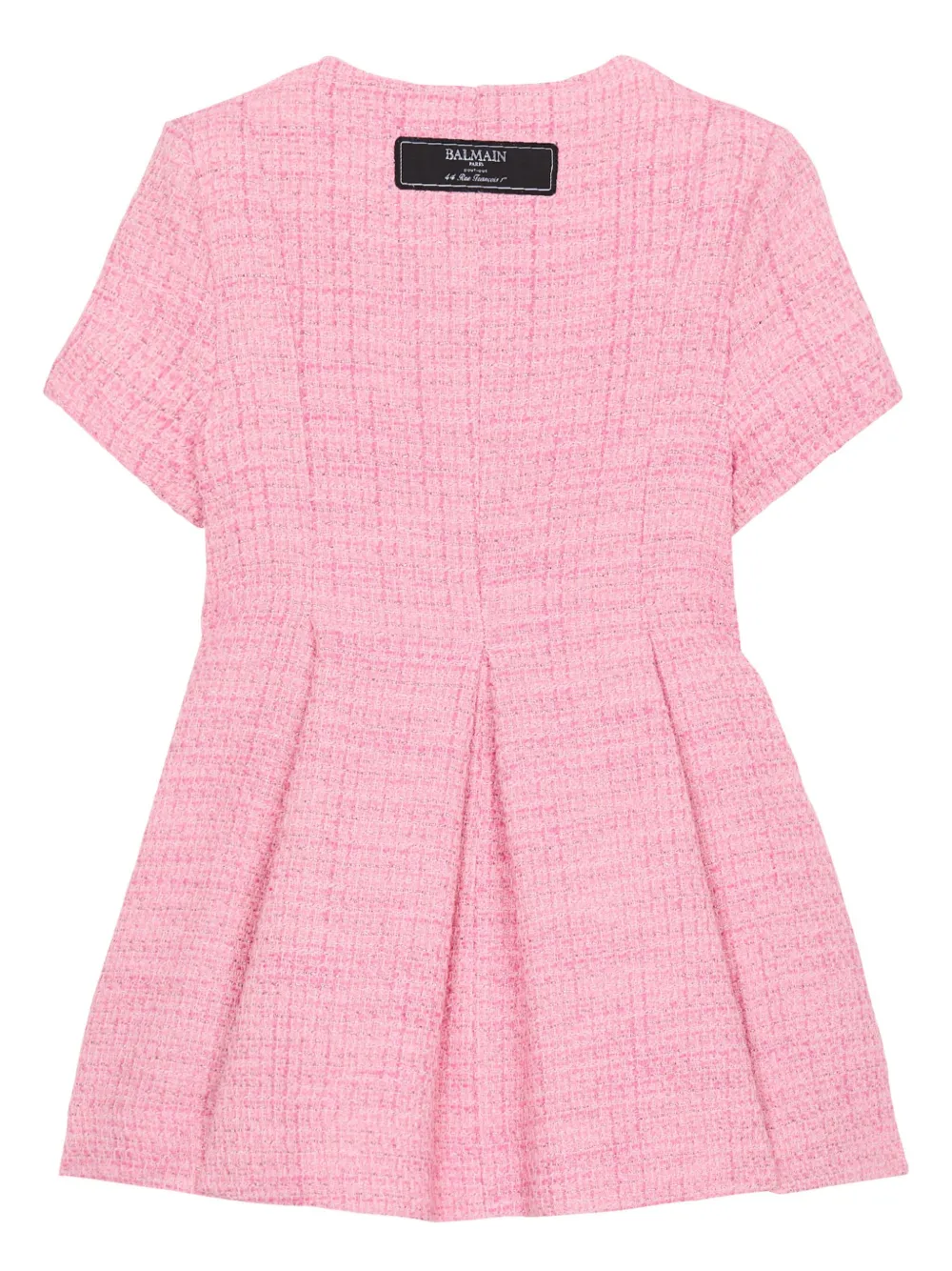 Balmain Kids Flared tweed jurk - Roze