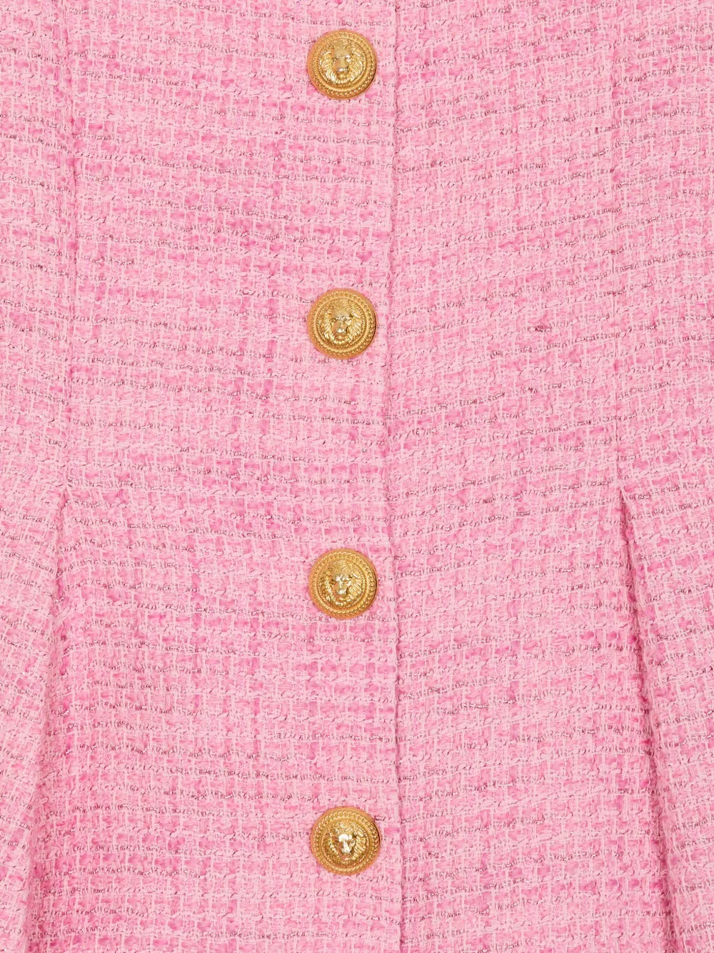 Balmain Kids Flared tweed jurk Roze