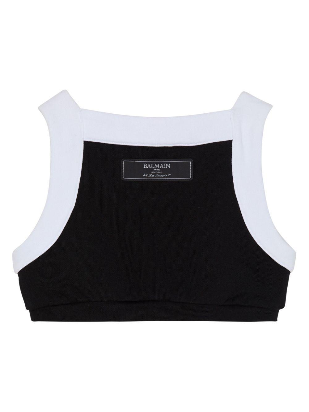 Balmain Kids Tweekleurige katoenen tanktop - Zwart