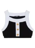 Balmain Kids two-tone cotton top - Black