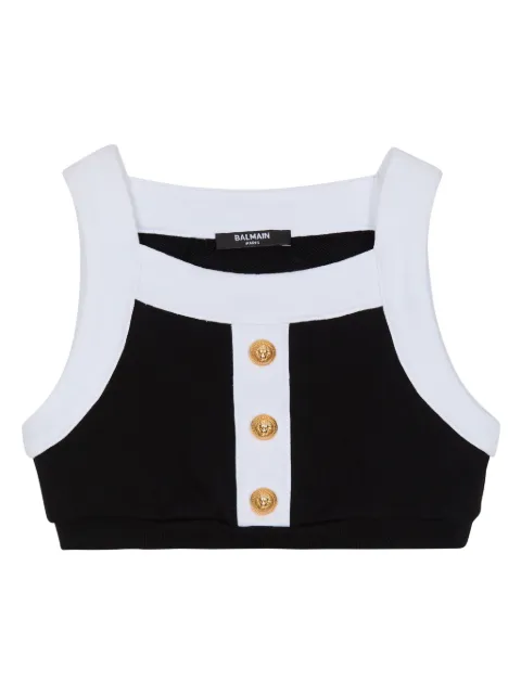 Balmain Kids top con diseño de dos tonos