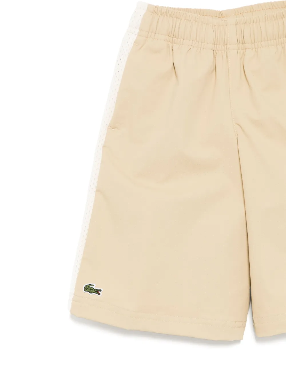 Lacoste Taffeta shorts met mesh vlak Beige