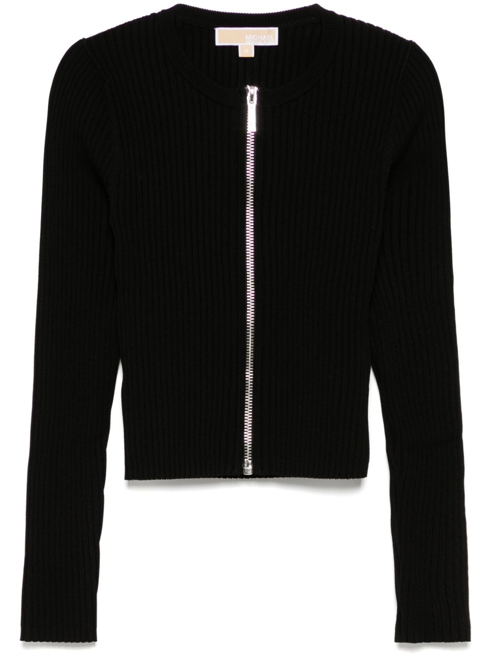 Michael Kors ribbed zip cardigan – Black