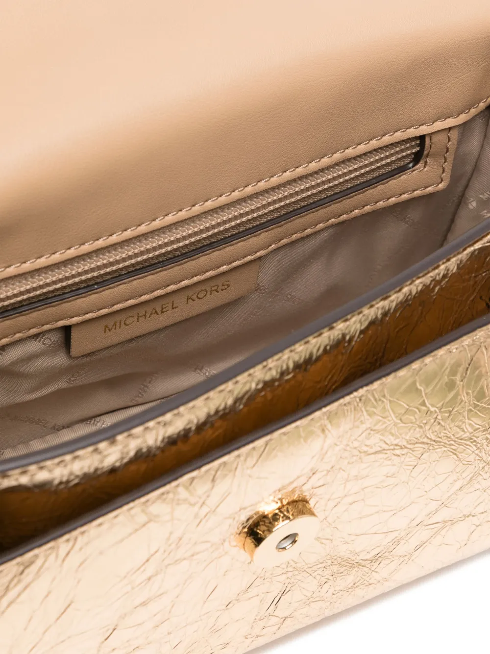 Michael Kors Schoudertas met drukknoopsluiting Goud