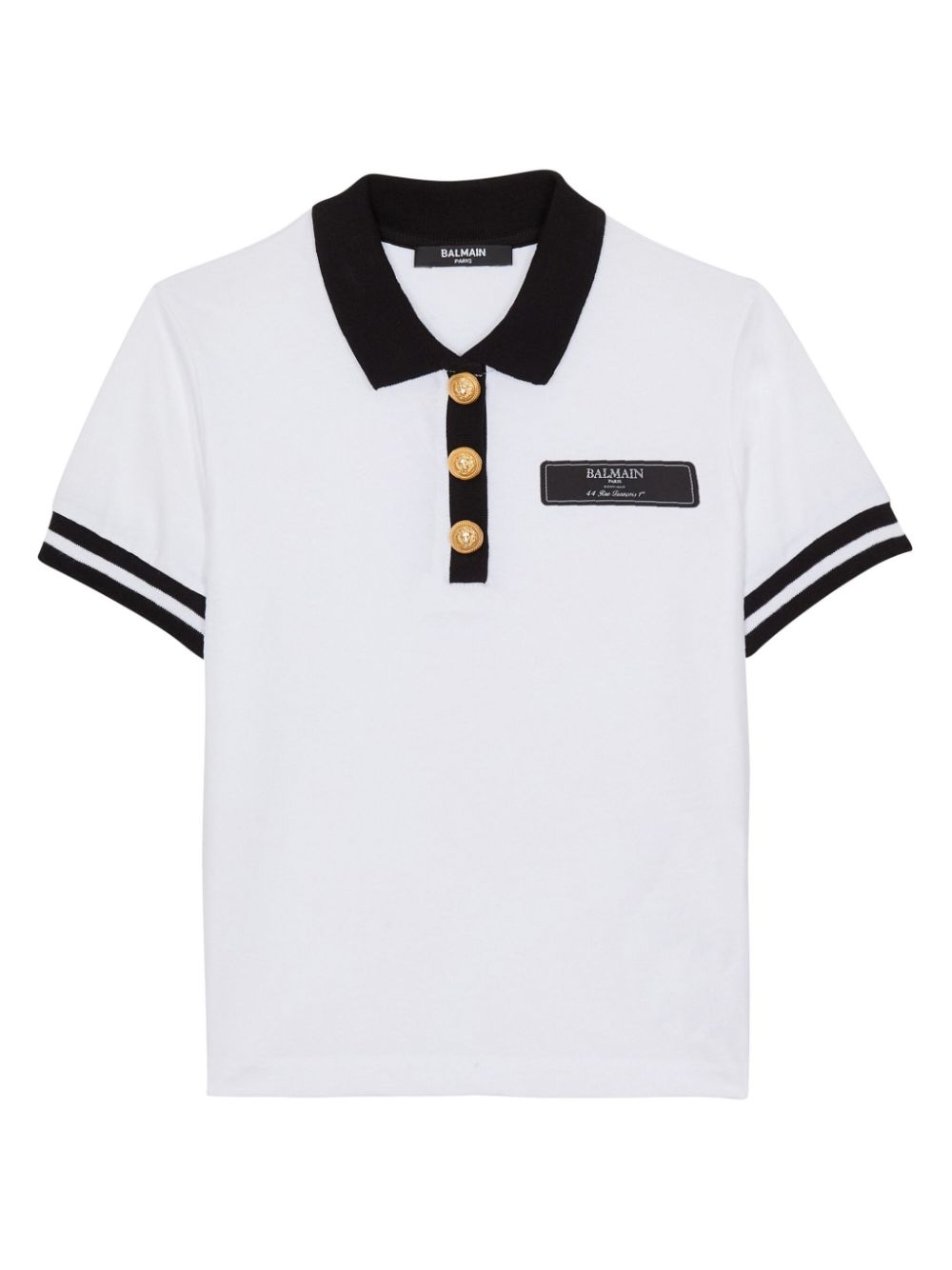 Balmain Kids two-tone cotton polo shirt - White