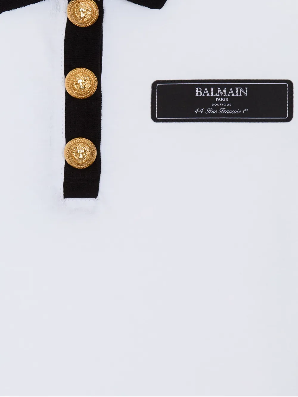 BALMAIN TWO-TONE COTTON POLO SHIRT 