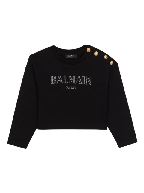 Balmain Kids sudadera con logo estampado