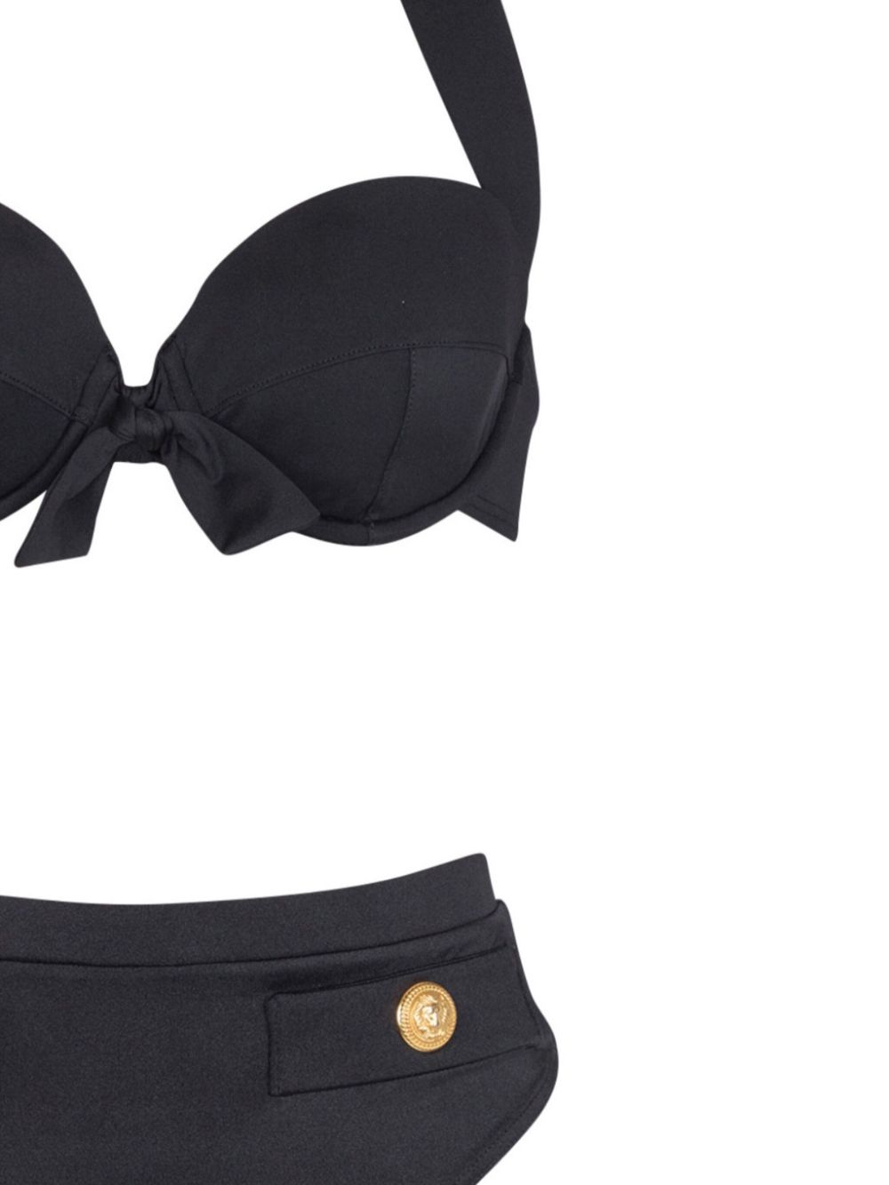 Balmain Bikini met reliëf-knopen - Zwart