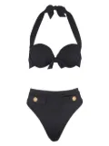 Balmain embossed-buttons bikini - Black