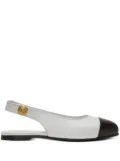 Balmain Kids two-tone leather ballet flats - White