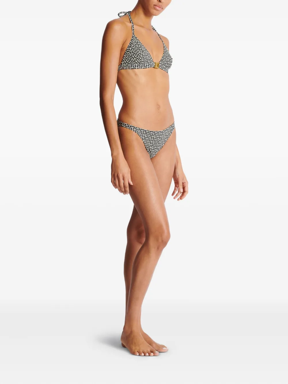 Balmain Bikini met jacquard-patroon Zwart