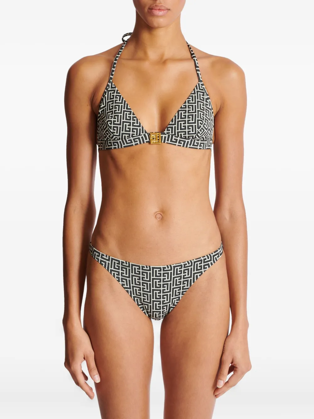 Balmain Bikini met jacquard-patroon Zwart